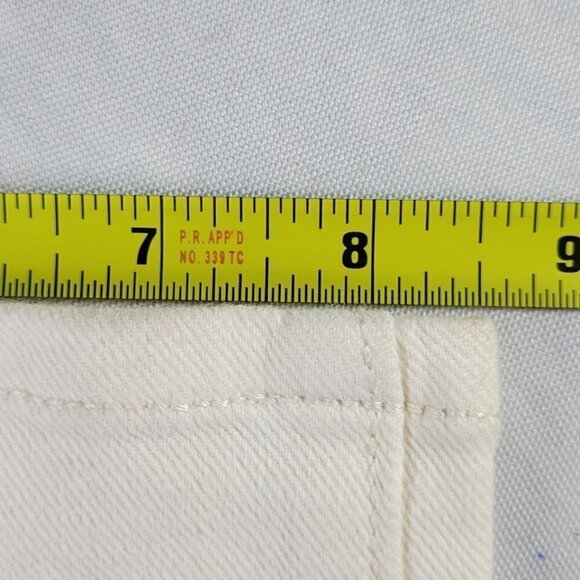 Ann Taylor The Taper Jeans Size 16 Lean Thru Hip Thigh Tapered Leg Ivory 38X26 - Picture 11 of 12